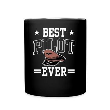 Der Beste Pilot Aller Zeiten Kleinflugzeug Jet - Tasse einfarbig - Schwarz - Vorne