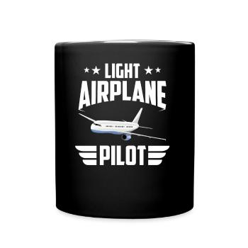 Pilot Of a Light Aircraft Small Aircraft Jet - Full Colour Mug - black - Front
