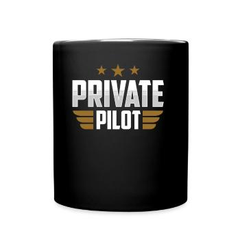 Privatpilot Jet Leichtflugzeug Kleinflugzeug - Tasse einfarbig - Schwarz - Vorne