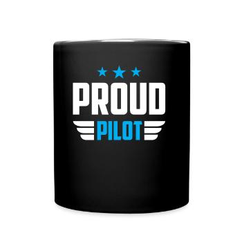 Stolzer Pilot Kleinflugzeug Leichtflugzeug Jet - Tasse einfarbig - Schwarz - Vorne