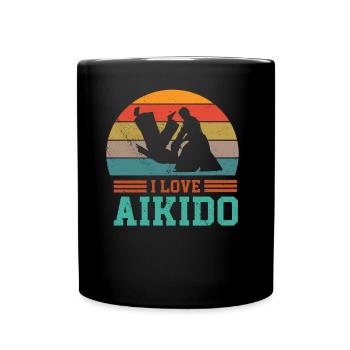 I love Aikido martial arts martial arts fighter - Full Colour Mug - black - Front