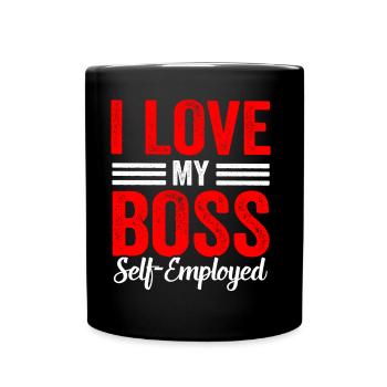 Ich Liebe Meinen Chef (Selbstständig) Freelancer - Tasse einfarbig - Schwarz - Vorne