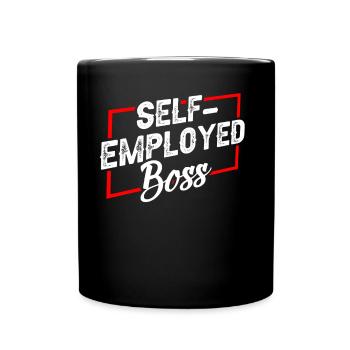 Self-employed boss Freelancer Self-employed - Full Colour Mug - black - Front