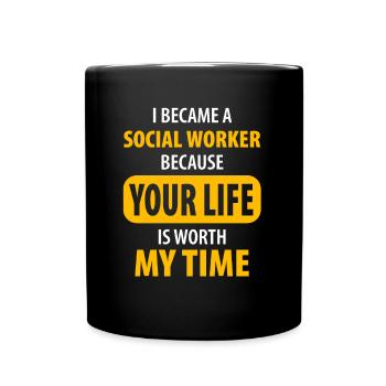 Soziale Arbeit - Tasse einfarbig - Schwarz - Vorne