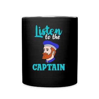 Écoutez le Captain Ship Boat Boat Boat Yacht - Mug uni - noir - Devant