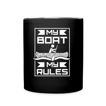 My Boat My Rules Boating Yacht Ship - Full Colour Mug - black - Front