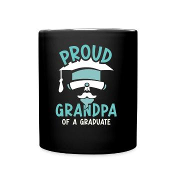 Proud grandfather of a graduate graduate - Full Colour Mug - black - Front