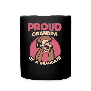 Proud grandfather of a graduate graduate - Full Colour Mug - black - Front