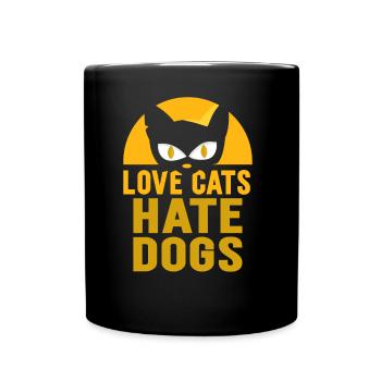 Dear Cats Hate Dogs Pet Cat Lover - Full Colour Mug - black - Front