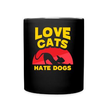 Dear Cats Hate Dogs Pet Lover Cat - Full Colour Mug - black - Front