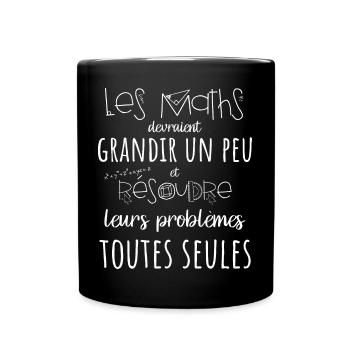 Drole cours de maths ado geek mathématiques Humour - Mug uni - noir - Devant