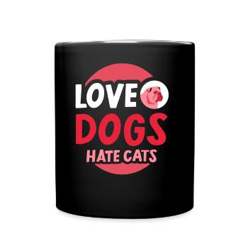 Chers chiens Détestez les chats Amoureux Chien Chiot - Mug uni - noir - Devant