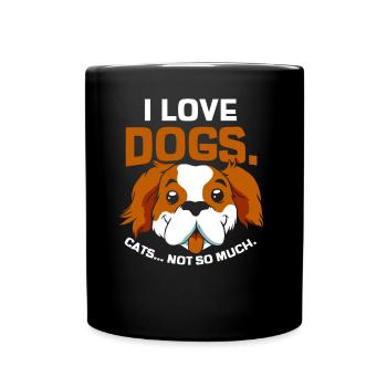 Ich Liebe Hunde Katzen Nicht So Sehr Hund Welpe - Tasse einfarbig - Schwarz - Vorne