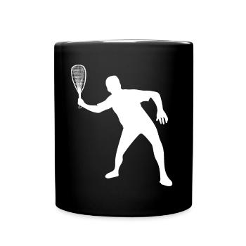 Racquetball player Silhoutte - Full Colour Mug - black - Front