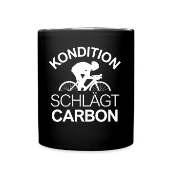 Kondition Schlägt Carbon - Tasse einfarbig - Schwarz - Vorne