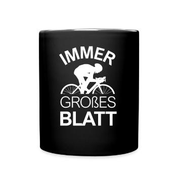 Immer großes Blatt - Tasse einfarbig - Schwarz - Vorne
