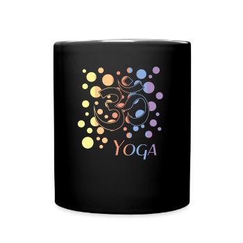 Yoga Om Namaste - Tasse einfarbig - Schwarz - Vorne
