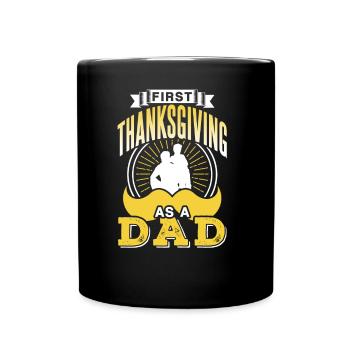 Premier Thanksgiving En tant que Père Proverbes Papa Papa - Mug uni - noir - Devant