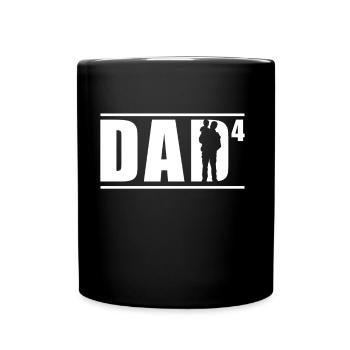 Vater Von Vier Kindern Papi Papa Vater Tag - Tasse einfarbig - Schwarz - Vorne