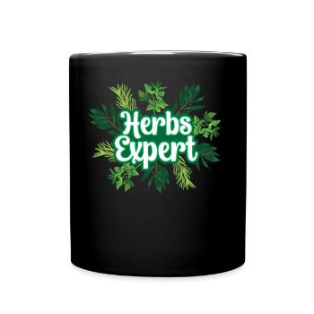 Kräuterexperte Kräuter Kraut Kräutergarten - Tasse einfarbig - Schwarz - Vorne