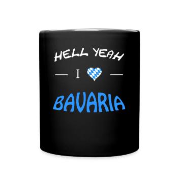 Hell Yeah i love bavaria - Tasse einfarbig - Schwarz - Vorne