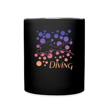 Scuba Diver tauchen diving - Tasse einfarbig - Schwarz - Vorne