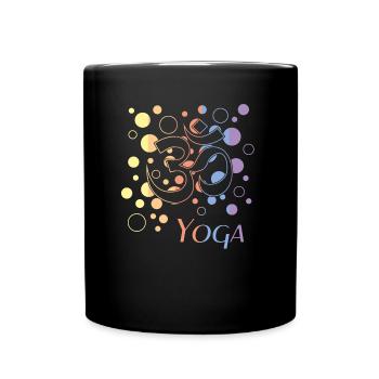 Om Namaste Yoga - Tasse einfarbig - Schwarz - Vorne