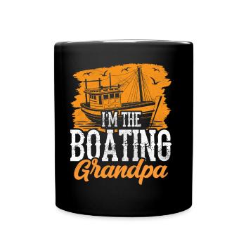 Ich Bin Der Boot Fahrende Opa Schiff Bootfahren - Tasse einfarbig - Schwarz - Vorne