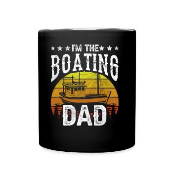 Je suis Le Bateau Papa Voilier Bateau De Navigation - Mug uni - noir - Devant