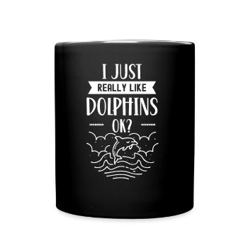 J’aime les dauphins Just Very Okay? Dauphin Dauphin - Mug uni - noir - Devant