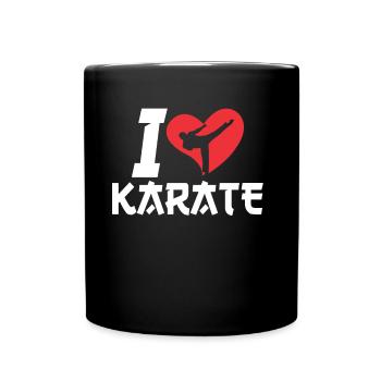 Ich Liebe Karate Kämpfer Kampfsport Kampfkunst - Tasse einfarbig - Schwarz - Vorne