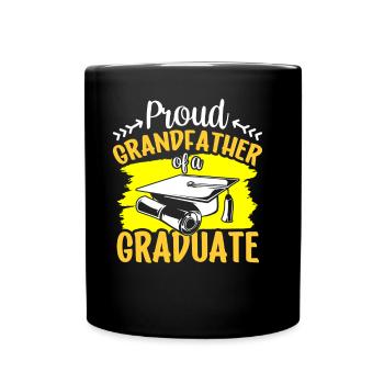 Proud grandfather of a graduate graduate - Full Colour Mug - black - Front