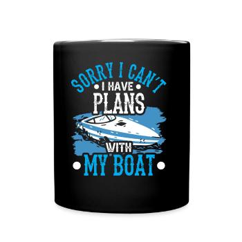 Malheureusement, je ne peux pas avoir de plans avec mon bateau - Mug uni - noir - Devant