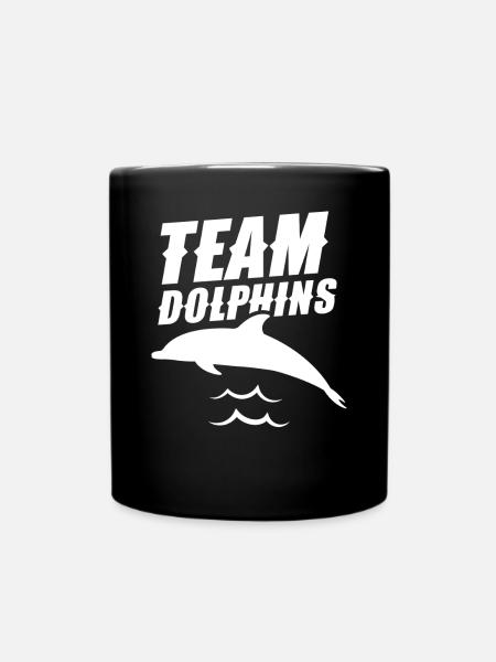 Team Dolphins Dolphin Lover Dolphin Dolphin - Full Colour Mug - black