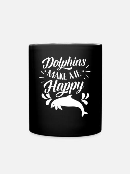 Les dauphins me rendent heureux Dauphin dauphin - Mug uni - noir