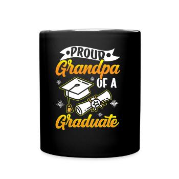 Proud grandfather of a graduate graduate - Full Colour Mug - black - Front