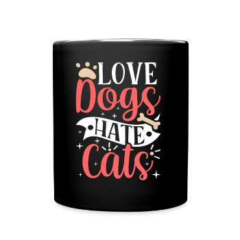 Chers chiens Détestez les chats Chien Amoureux chiot - Mug uni - noir - Devant