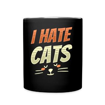 I Hate Cats Dog Puppy Animal Lover - Full Colour Mug - black - Front