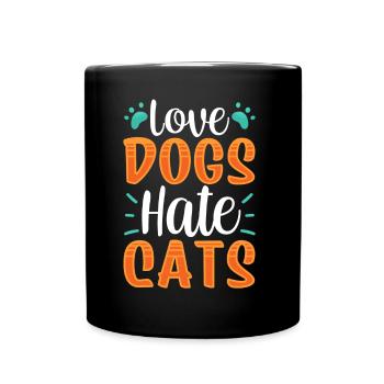 Chers chiens Détestez les chats Puppy Lover Dog - Mug uni - noir - Devant