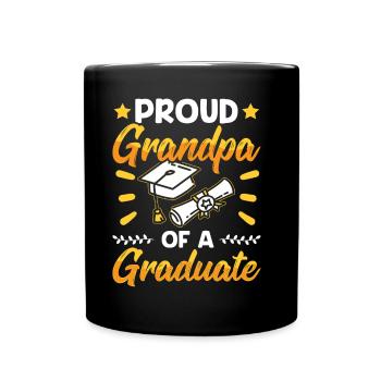 Proud grandfather of a graduate graduate - Full Colour Mug - black - Front