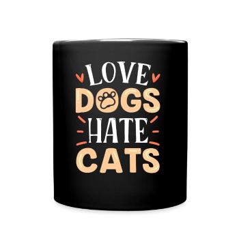 Chers chiens Détestez les chats Puppy Lover Dog - Mug uni - noir - Devant
