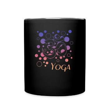 Yoga Om Namaste - Tasse einfarbig - Schwarz - Vorne
