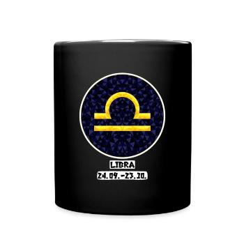 Libra 24.09.-23.10. - Tasse einfarbig - Schwarz - Vorne