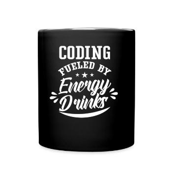 Programming with Energydrinks Code Coding Coder - Full Colour Mug - black - Front