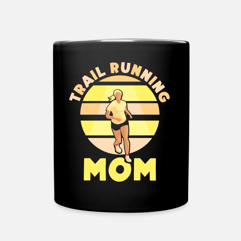 Trail Running Mama Runner Course de trail Running - Mug uni - noir