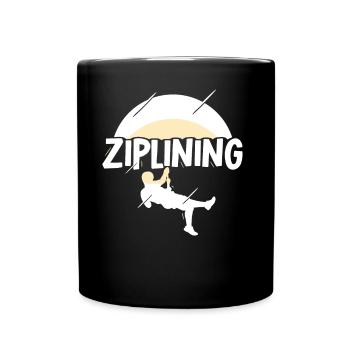 Ziplining Sprüche Seilrutsche Zipline Sport - Tasse einfarbig - Schwarz - Vorne