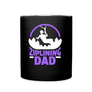 Ziplining Papa Zipline Sport Seilrutsche Sprüche - Tasse einfarbig - Schwarz - Vorne