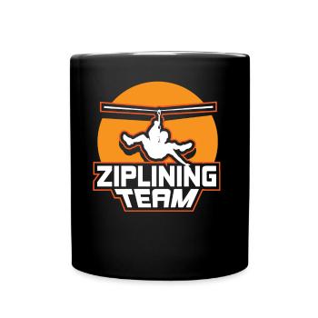 Ziplining Team Seilrutsche Zipline Sport Sprüche - Tasse einfarbig - Schwarz - Vorne
