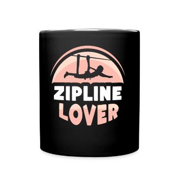 Zipline-Liebhaber Zipline Seilrutsche Ziplining - Tasse einfarbig - Schwarz - Vorne