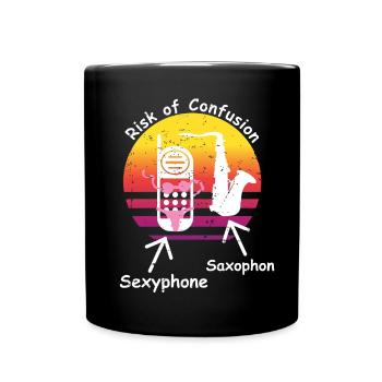 Saxophone et sexphone - Mug uni - noir - Devant